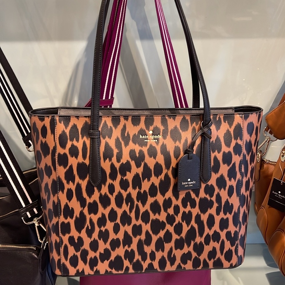 Kate Spade Leopard Print Tote Bag - Black and Brown